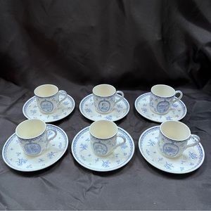 SUPER RARE 6 Set Wedgwood City Council Atlanta. GA. Demitasse Cups & Saucers Vtg